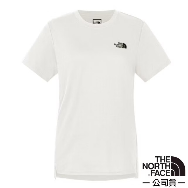 【The North Face】女 吸濕排汗短袖T恤.圓領套頭衫.運動休閒上衣/8DFJ-QLI 沙丘白✿30E010